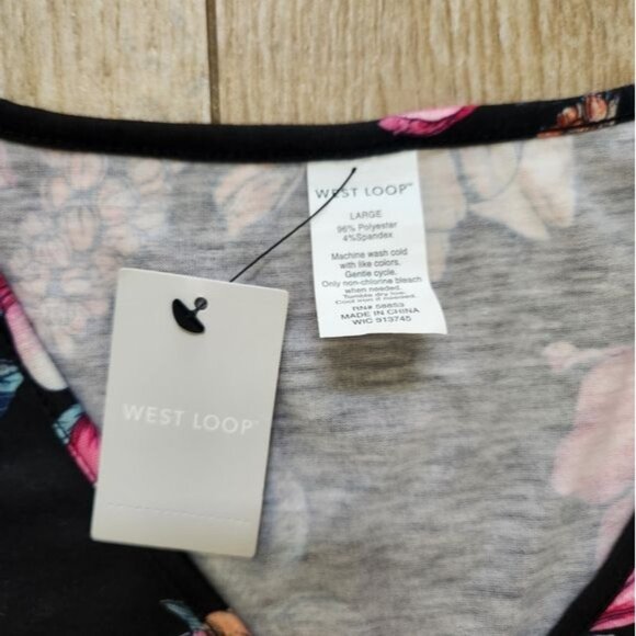 West Loop Women's Floral Printed Drawstring Dress size Large - Picture 4 of 10